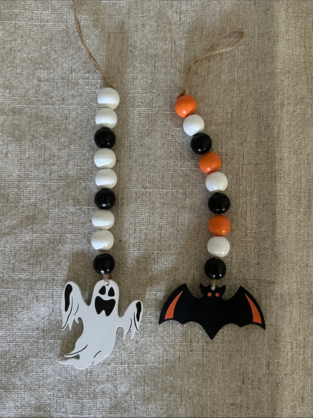 Halloween Witch Gnomes Ghost & Bat Beaded Hanging Decor Bundle